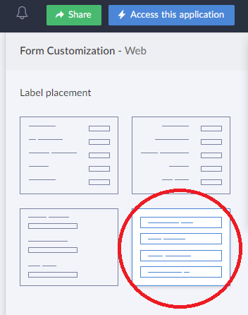 Zoho Creator - Change RadioGroup into Tabs - Label Placement 4