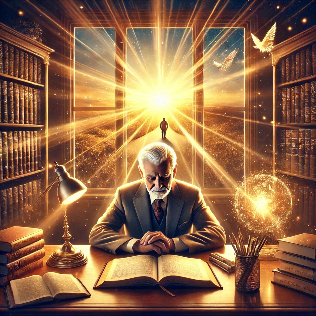 An image capturing the legacy of Og Mandino, an inspirational author known for his motivational books