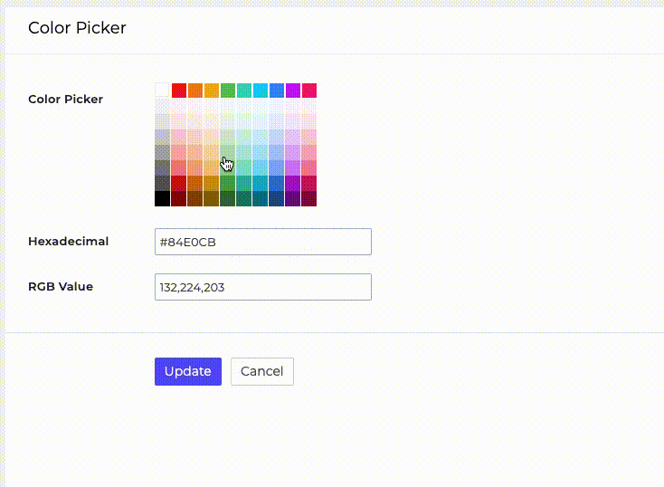 Zoho Creator: Input Color Picker: the Button
