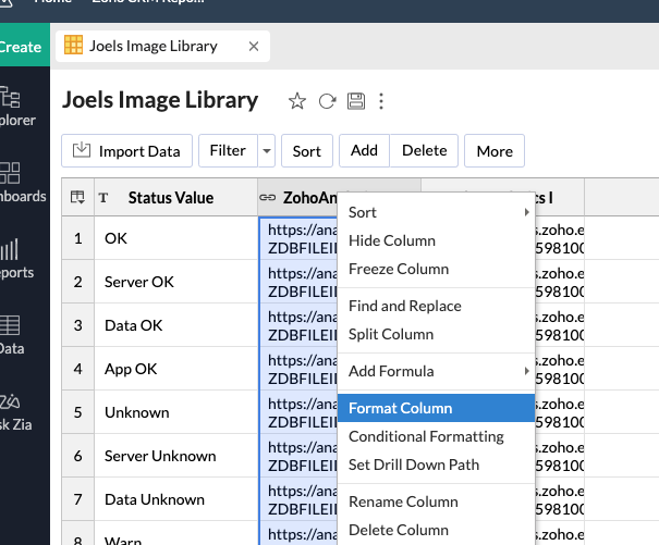 Zoho Analytics: Create a Monitoring System with Images -