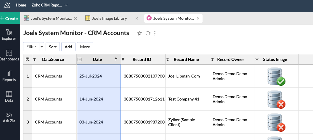 Zoho Analytics: Create a Monitoring System with Images -