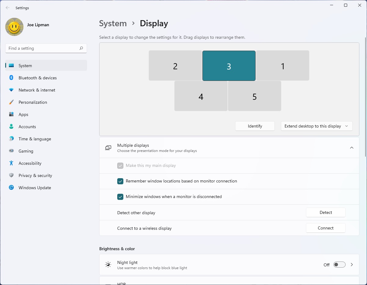 Windows Settings > Display