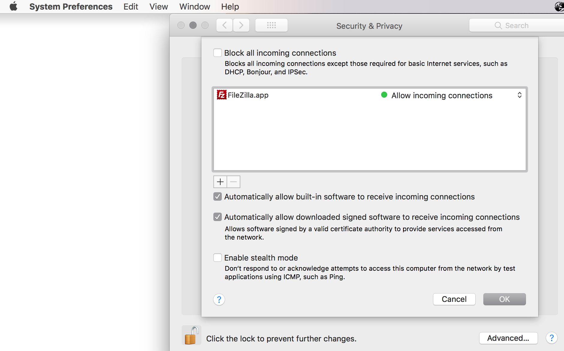 Settings Security and Privacy Firewall Settings Security and Privacy Firewall