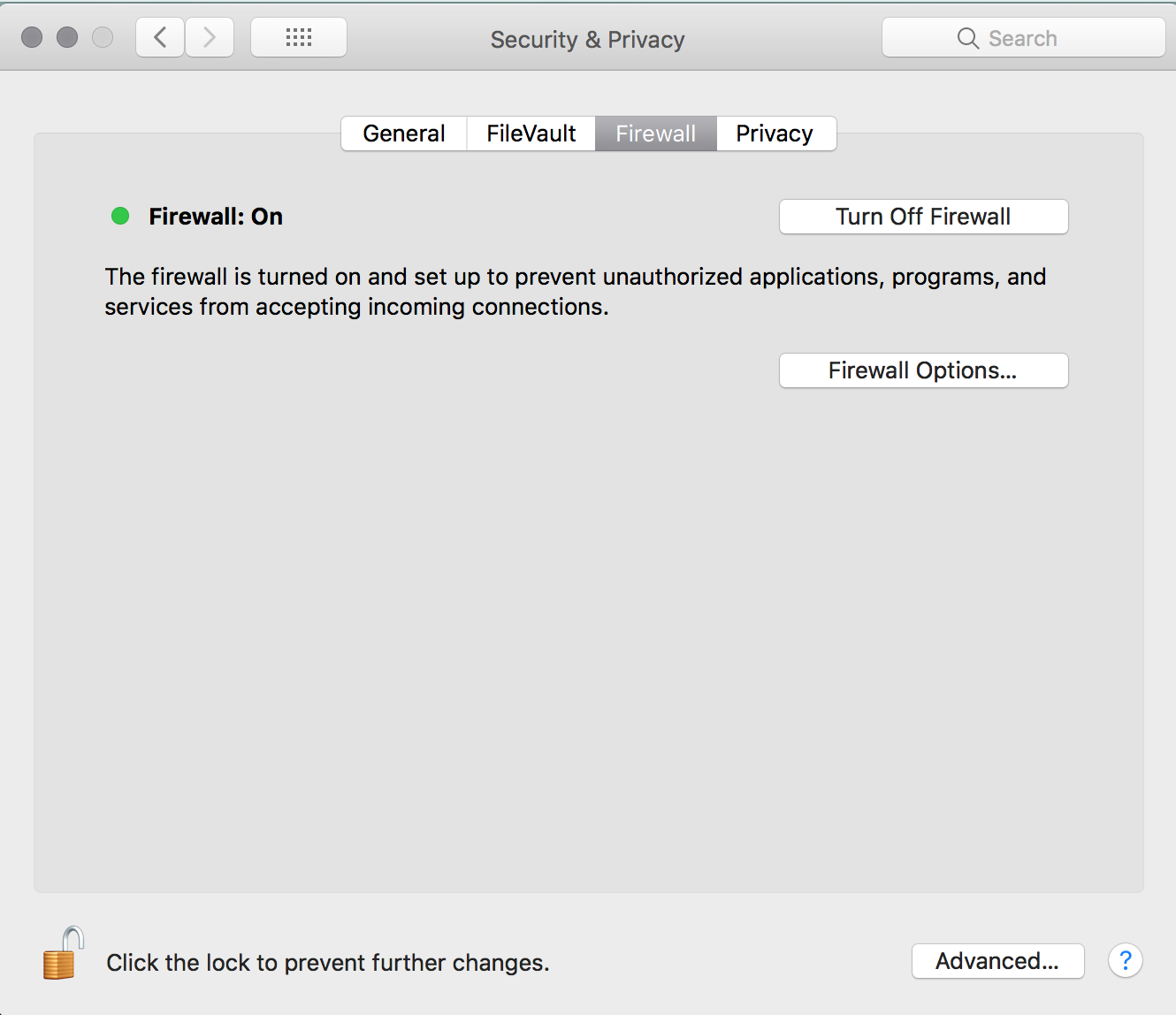 Settings Security and Privacy Firewall Settings Security and Privacy Firewall