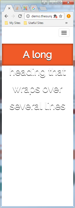 The heading in narrow width (text overlap) The heading in narrow width (text overlap)