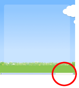 narrowed page with scrollbar showing to scroll right