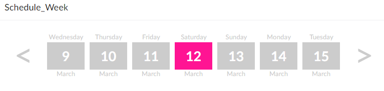 Zoho Creator: Radio Group into Calendar Carousel: Pretty Calendar Week Carousel