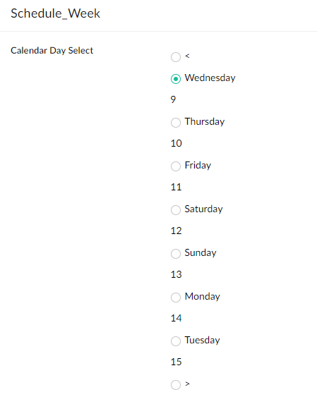 Zoho Creator: Radio Group into Calendar Carousel: Css 1