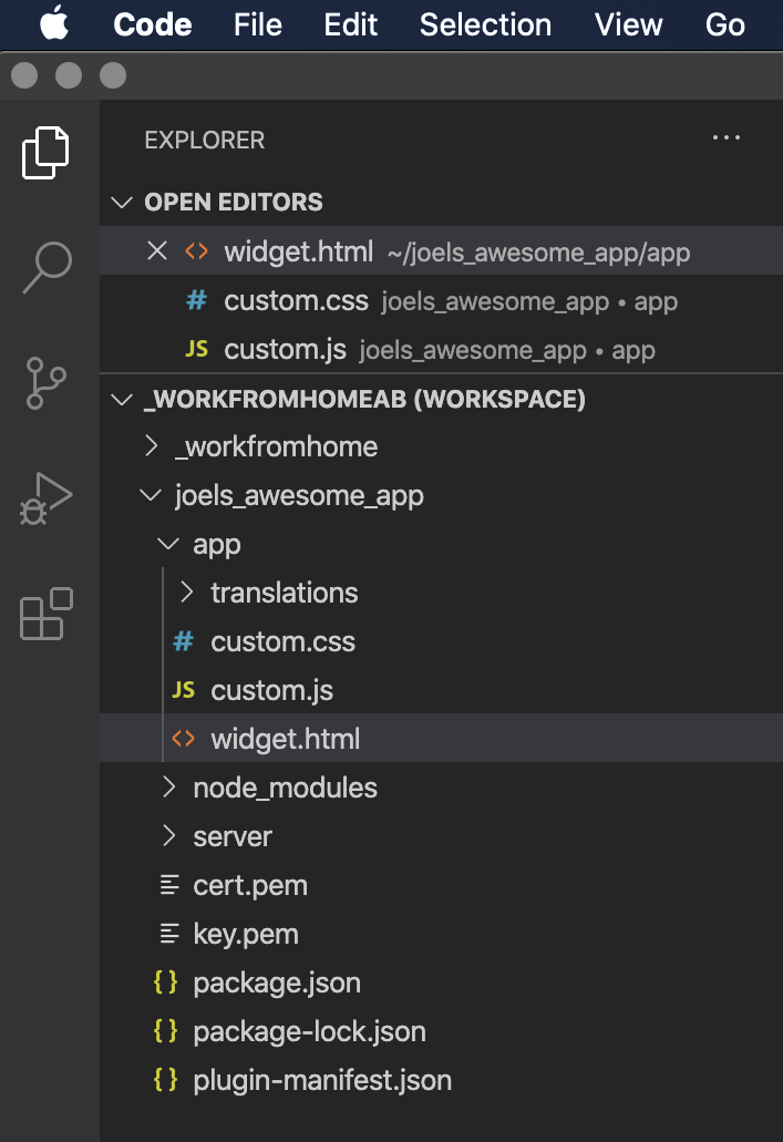 VSC - Workspace add Custom CSS and JS files