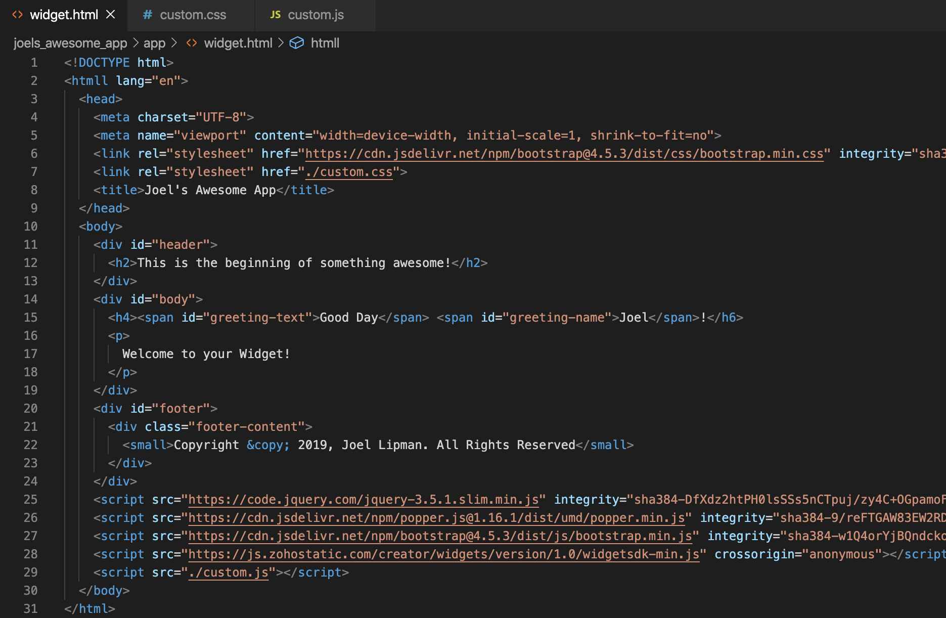 VSC - the HTML