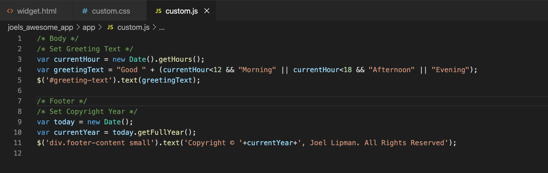 VSC - the JS