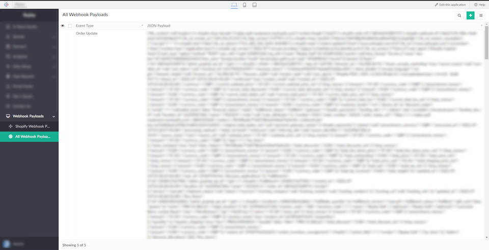 Shopify Webhook to Zoho Creator: Ta daa!