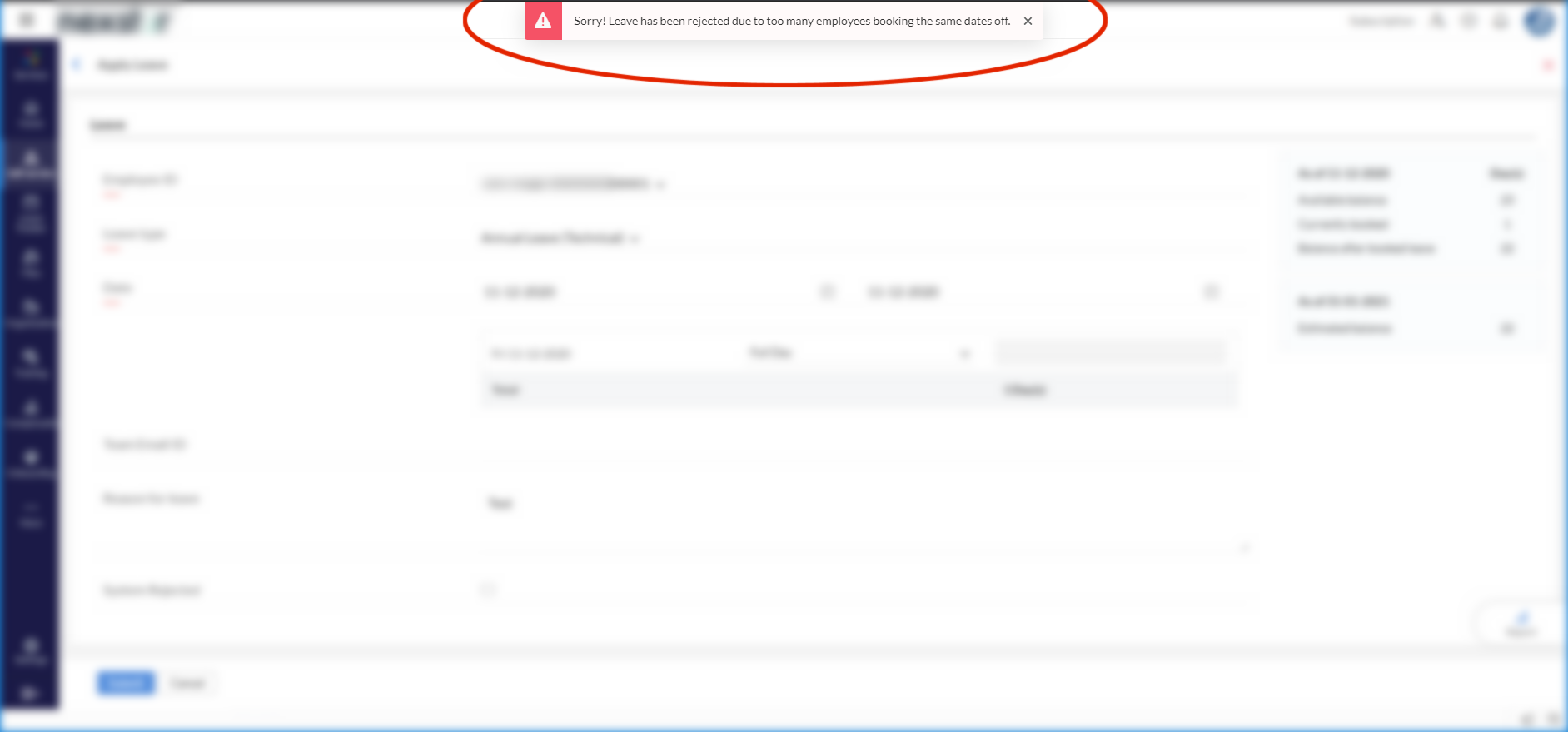 Zoho People - Return Error